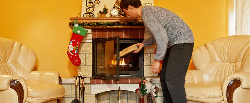 Rusted Metal Fireplace Restoration in Lansing, Michigan